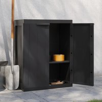 Berkfield Home Outdoor Storage Cabinet Black 65x37x85 cm PP | Size: 65 x 37 x 85 cm