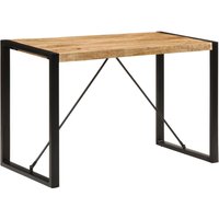 Berkfield Home Dining Table 120x55x76 cm Solid Rough Wood Mango in Brown | Size: 120 x 55 x 76 cm