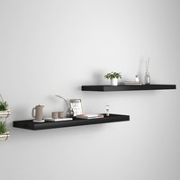 Berkfield Home Floating Wall Shelves 2 pcs Black 90x23.5x3.8 cm MDF