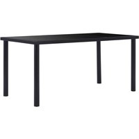 Berkfield Home Dining Table Black 160x80x75 cm Tempered Glass | Size: 160 x 80 x 75 cm