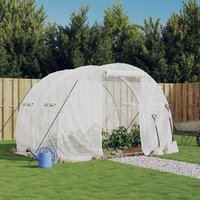 Berkfield Home Greenhouse with Steel Frame White 6 m² 3x2x2 m