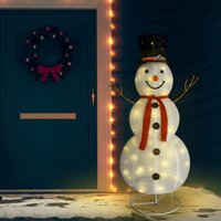 Berkfield Home Decorative Christmas Snowman Figure LED Luxury Fabric 180cm