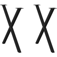 Dining Table Legs X Shaped 2 pcs 80x cm Steel