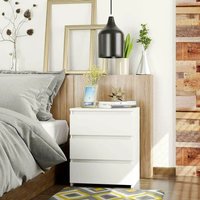 Bedroom Bedside Table Cabinet Nightstand 3 Storage Drawers