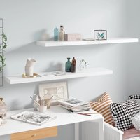 Berkfield Home Floating Wall Shelves 2 pcs High Gloss White 120x23.5x3.8 cm MDF