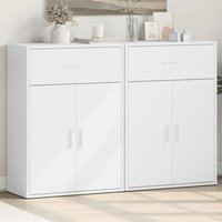 Berkfield Home Sideboards 2 pcs White 60x30x84 cm Engineered Wood | Size: 60 x 30 x 84 cm