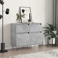 Berkfield Home Sideboards 2 pcs Concrete Grey 40x35x70 cm Engineered Wood | Size: 40 x 35 x 70 cm