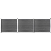 Berkfield Home Fence Panel Set WPC 526x146 cm Black