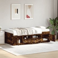 Berkfield Home Daybed with Drawers without Mattress Smoked Oak 90x190 cm Single in Brown
