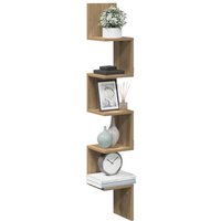 Wall Corner Shelf Artisan Oak 20x20x127.5 cm Engineered Wood