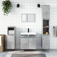 Berkfield Home Bathroom Cabinet Concrete Grey 58x33x60 cm Engineered Wood | Size: 58 x 33 x 60 cm