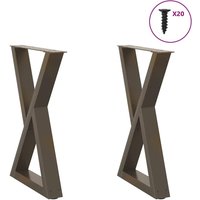 Dining Table Legs 2 pcs Natural Steel 60x cm Steel