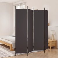 Berkfield Home 4-Panel Room Divider Brown 200x200 cm Fabric