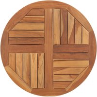 Berkfield Home Table Top Solid Teak Wood Round 2.5 cm 70 cm in Brown