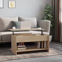 Berkfield Home 809650 Coffee Table Sonoma Oak 102x50x52, 5 cm Engineered Wood in Brown