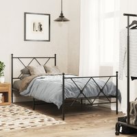 Metal Bed Frame without Mattress Footboard 90x190cm 90x190 cm