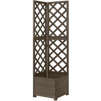 Berkfield Home Corner Trellis Planter Grey 40x40x150 cm Solid Fir Wood | Size: 40 x 40 x 150 cm