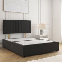 Monaco Plush Velvet Divan Bed 24" Headboard 4 Drawers & No Mattress King