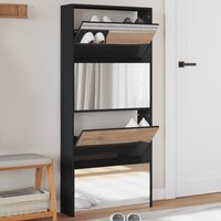 Shoe Cabinet Mirror 4 Layer 63x17x134 cm x 17 x 134 cm