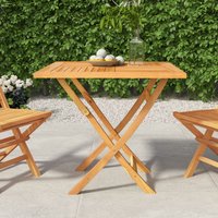 Berkfield Home Folding Garden Table 85x85x76 cm Solid Teak Wood in Brown | Size: 85 x 85 x 76 cm