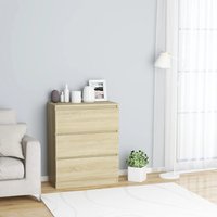 Berkfield Home Sideboard Sonoma Oak 60x35x76 cm Engineered Wood in Brown | Size: 60 x 35 x 76 cm