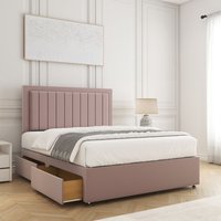 Zarah Divan Bed Set 2 Drawers Same Side & Mattress 24" Headboard King