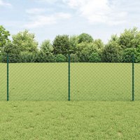Berkfield Home Chain Link Fence with 22 U Posts Green 0.8x25 m Steel