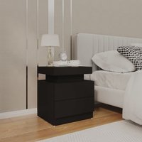 Berkfield Home Bedside Cabinet Black 45x35x52 cm Engineered Wood | Size: 45 x 35 x 52 cm