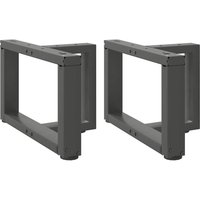 Berkfield Home Coffee Table Legs T-Shaped 2 pcs Anthracite 50x25x(30-31) cm Steel in Black