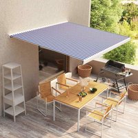 Berkfield Home Awning Top Sunshade Canvas Blue & White 400x300 cm