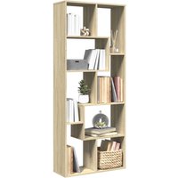 Berkfield Home Room Divider Bookcase Sonoma Oak 67x25x161.5 cm Engineered Wood in Brown