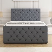 Maya Divan Bed Set Plush Velvet 24" Headboard & Mattress No Drawers Super King