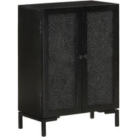 Berkfield Home Sideboard Black 55x30x77 cm Solid Wood Mango & Iron | Size: 55 x 30 x 77 cm