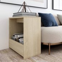 Berkfield Home Side Table Sonoma Oak 50x26x50 cm Engineered Wood in Brown | Size: 50 x 26 x 50 cm