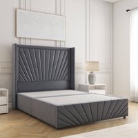 Nola Divan Bed Plush Velvet 54" Headboard & No Mattress No Drawers Double