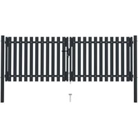 Berkfield Home Double Door Fence Gate Steel 306x150 cm Anthracite