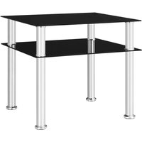 Berkfield Home Side Table Black 45x50x45 cm Tempered Glass | Size: 45 x 50 x 45 cm
