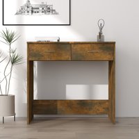 Berkfield Home Desk Smoked Oak 80x40x75 cm Engineered Wood in Brown | Size: 80 x 40 x 75 cm