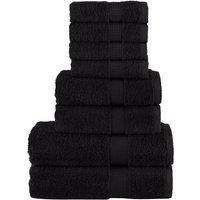 Berkfield Home 8 Piece Premium Towel Set SOLUND Black 600 gsm
