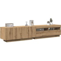 TV Cabinet LED Lights Artisan Oak 200x35x40 cm Engineered Wood x 35 x 40 cm