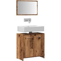 Berkfield Home Bathroom Cabinet with Mirror Old Wood Engineered Wood in Brown