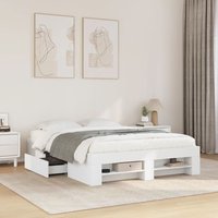 Berkfield Home Bed Frame without Mattress White 140x190 cm Engineered Wood