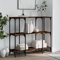 Berkfield Home Console Table Smoked Oak 102x35x90 cm Engineered Wood in Brown | Size: 102 x 35 x 90 cm