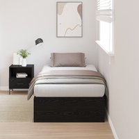 Berkfield Home Storage Bed Frame Black Oak 90x190 cm
