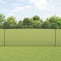 Berkfield Home Welded Wire Fence with 22 U Posts Grey 1.4x25 m Steel