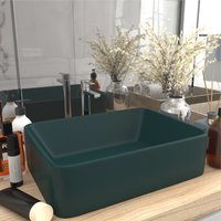 Berkfield Home Luxury Wash Basin Matt Dark Green 41x30x12 cm Ceramic | Size: 41 x 30 x 12 cm