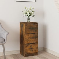 Berkfield Home Sideboard Smoked Oak 30x30x70 cm Engineered Wood in Brown | Size: 30 x 30 x 70 cm