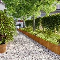 Berkfield Home Lawn Edgings 20 pcs 25x103 cm Flexible Weathering Steel in Brown