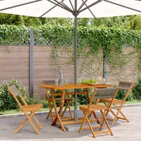 Berkfield Home Folding Garden Chairs 4 pcs Grey Solid Wood Acacia