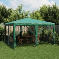 Berkfield Home Party Tent with 8 Mesh Sidewalls Green 4x4 m HDPE